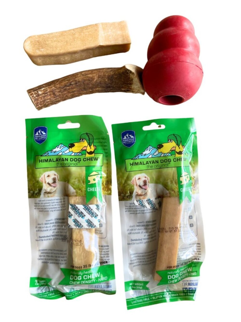 Dog Supplies Toys - Red Kong, Antler Chew, Himalayan Yak Treats